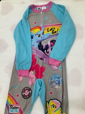 My Little Pony One-Piece Footie Pajamas - Blue, Pink, Gray